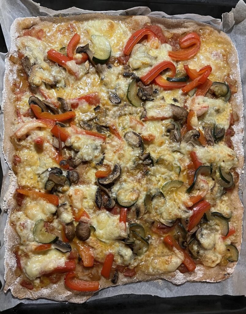 De vegetarische desem plaatpizza