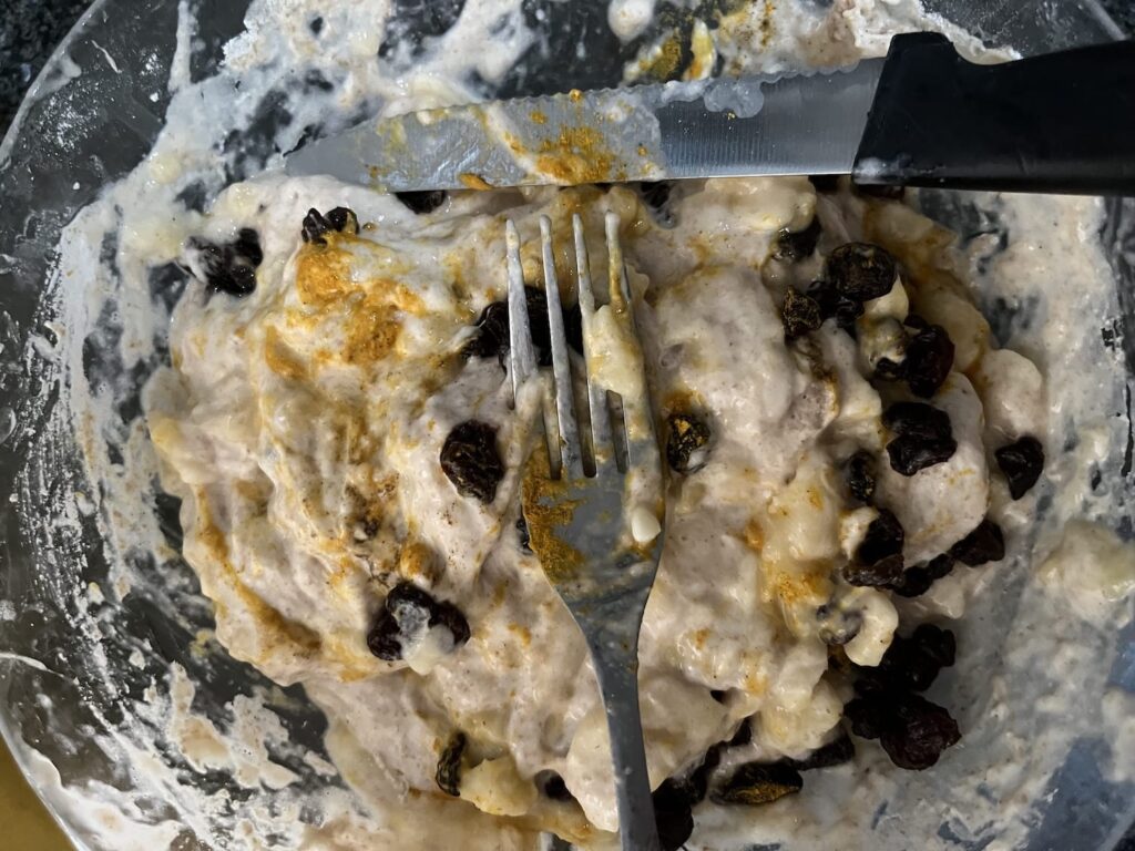 Zuurdesem bananenbrood deeg